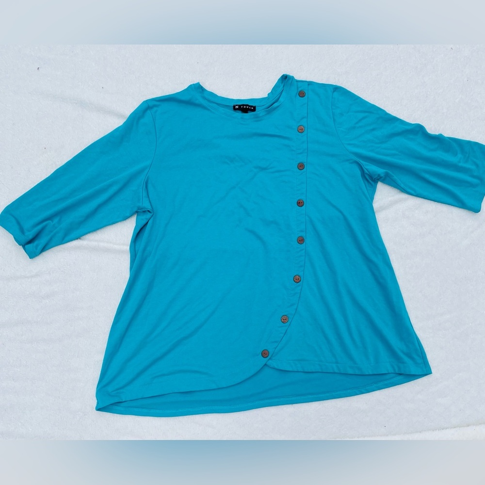 N TOUCH Plus Size Teal Shirt